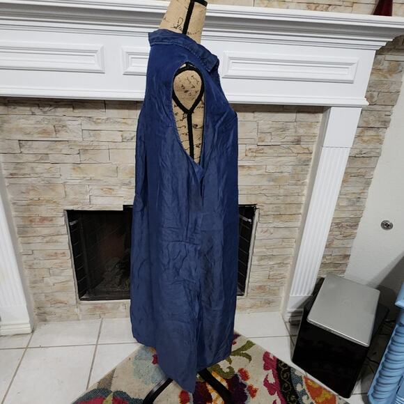 Avenue blue sleeveless pocket button down dress plus size 26 28 4X‎ - Picture 3 of 6